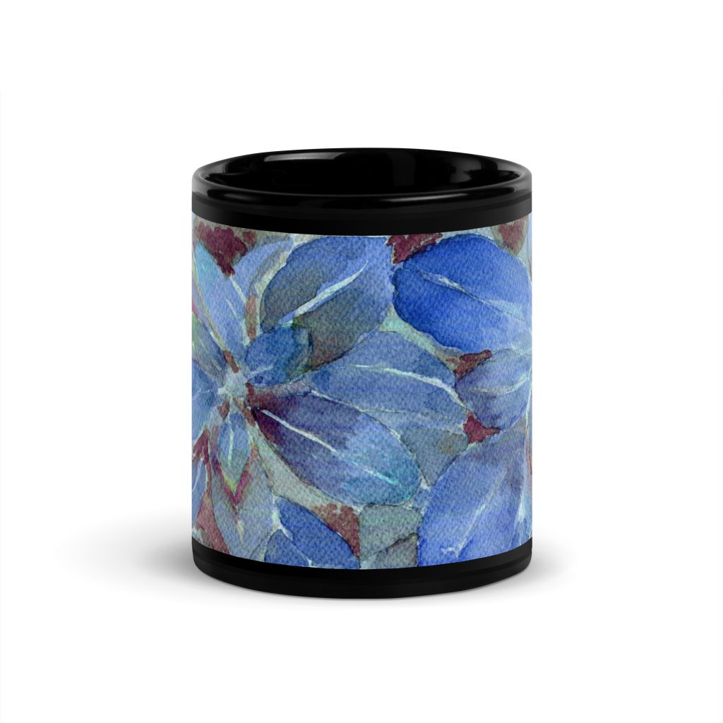 Blue Leaves mug - 11 oz center view