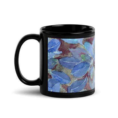 Blue Leaves mug - 11 oz left handle